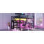 Grand lit mezzanine en métal avec garde-robe et lumière DEL, grand lit mezzanine avec bureau en forme de L et port USB-1966120670