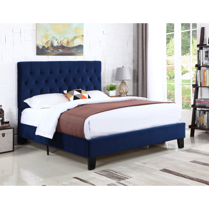 Kayden Upholstered Standard Bed, Full, Light Gray