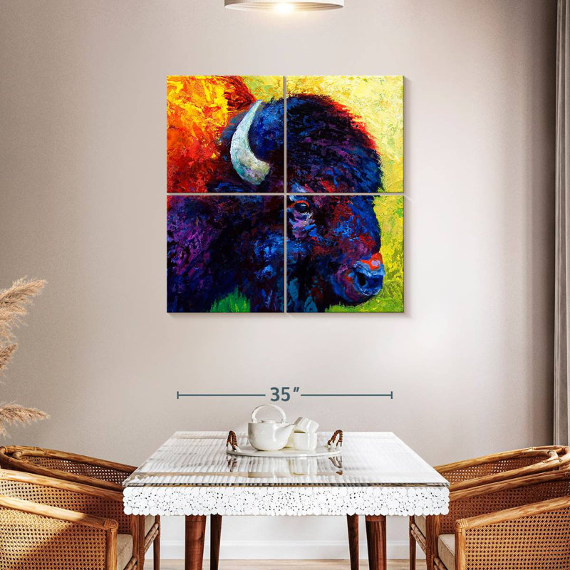 Brampt Bison Head III, 38" H x 38" W
