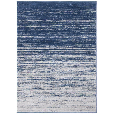 Tapis bleu marine / gris Ayoki