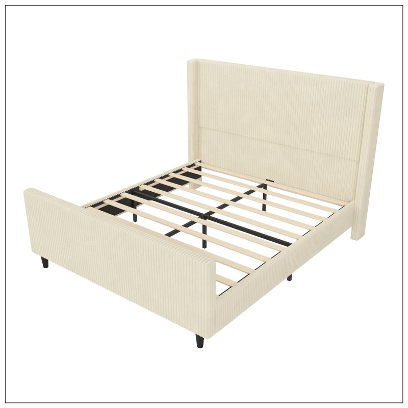 Lit pour chambre à coucher, Crème, Grand