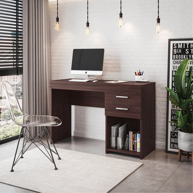 Poste de travail polyvalent avec de nombreuses options de rangement, Espresso
