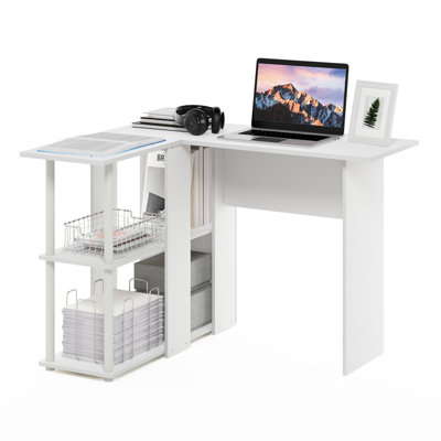 41.14'' W L-Shaped Computer Desk with Bookshelf