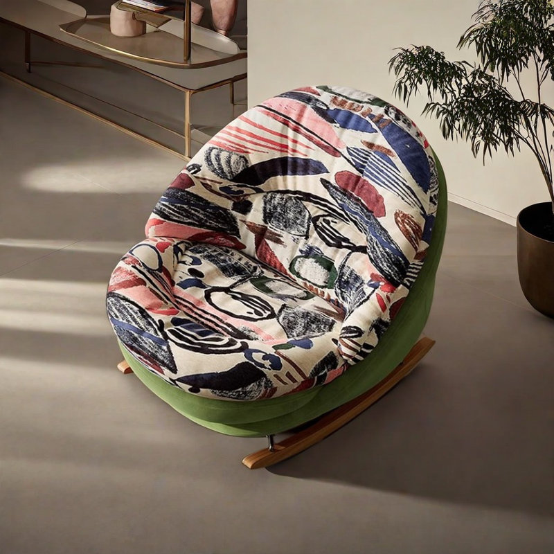 Chaise berçante simple imprimée, Vert