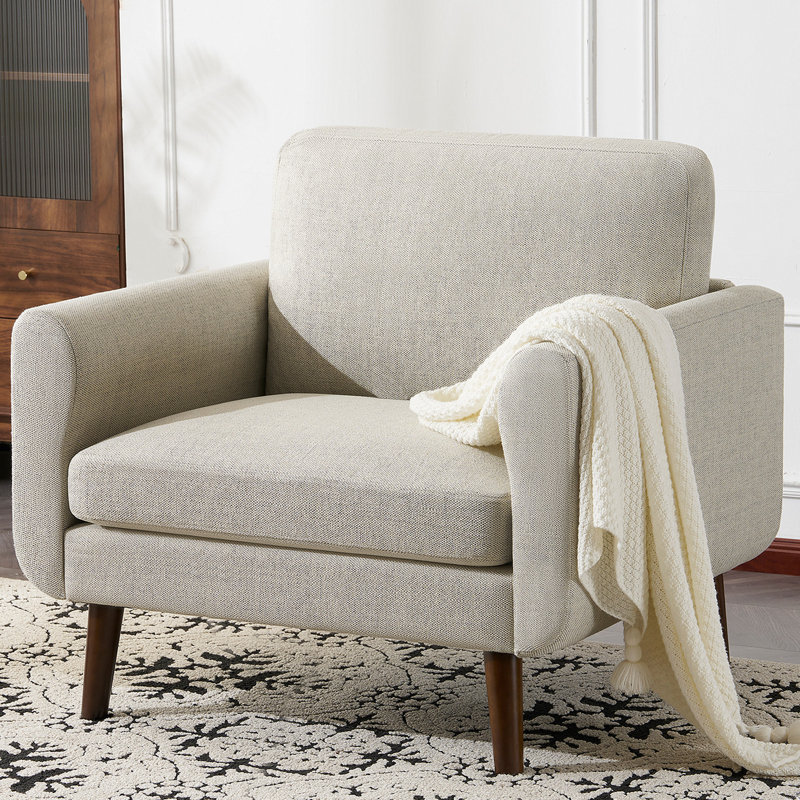 Maritess Upholstered Armchair, Tan Linen