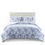 Housse de couette à rayures florales séduisantes en tissu de microfibre-119384057