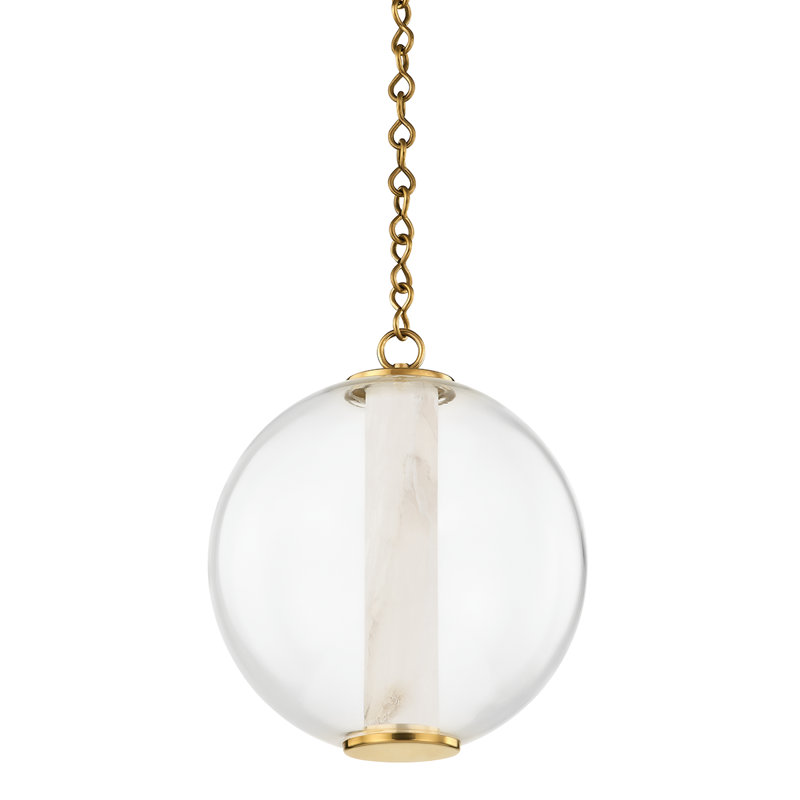 Luminaire suspendu sphère 1 lumière DEL, H 18 po x l 16 po x P 16 po