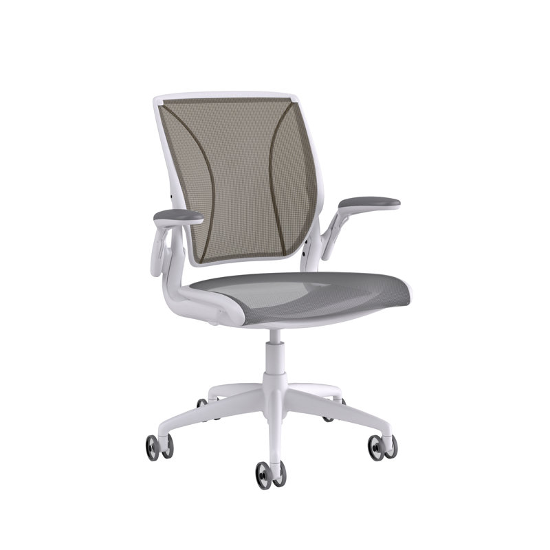 Mesh Task Chair, Pinstripe/Silver, Pinstripe/Silver, Black