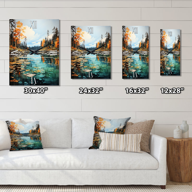 Horloge murale Bold Landscape Canada Emerald Wilderness IV - Canada, Grand