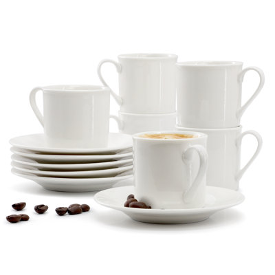  Ensemble de 12 tasses à espresso en porcelaine 2,5 onces Aspin