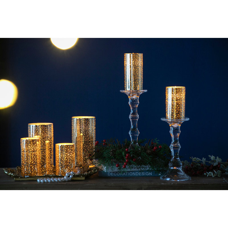Flameless Candle, 6" H x 3" W x 3" D