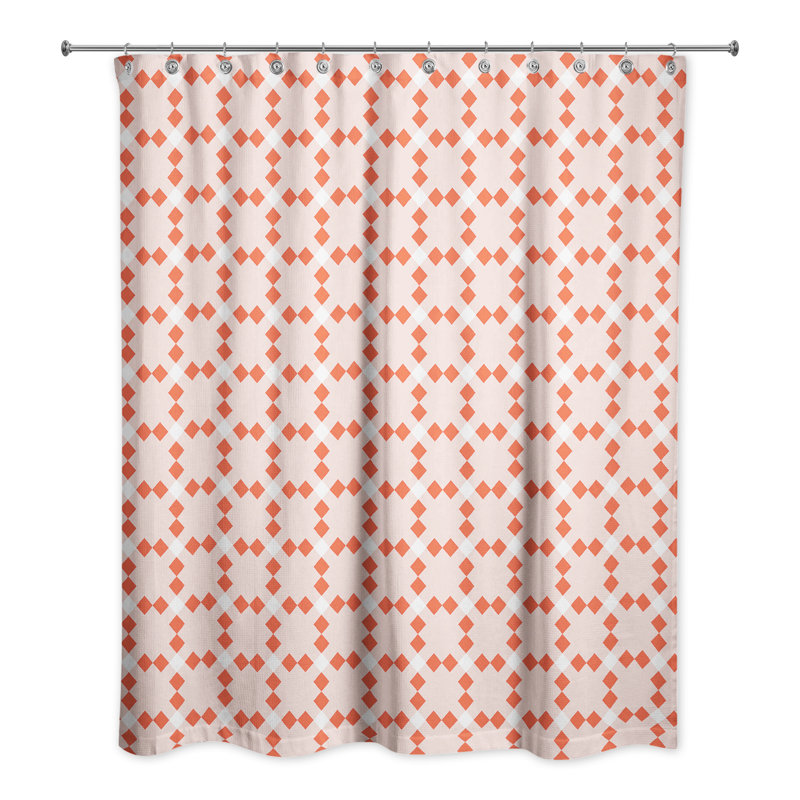 Rideau de douche simple Milla, Rouge / rose