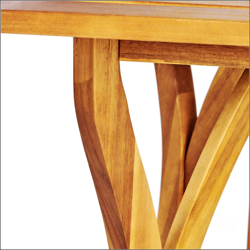 Table de salle à manger d'extérieur rectangulaire en bois massif avec finition en teck, durable et élégante pour les repas en plein air