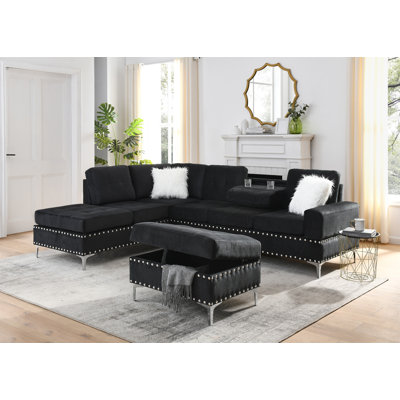 Sectional 3-Seaters Sofa With Reversible Chaise