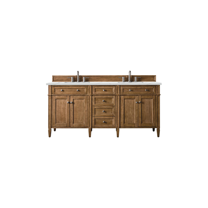 Meuble-lavabo double l 72 po Dussault, Brun selle, Noctis éthéré, 8 po
