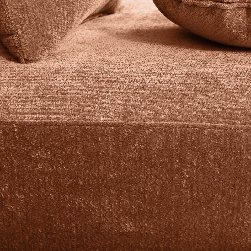 Camden Boneless 140'' Compression Curved Sectional Sofa, Orange Polyester