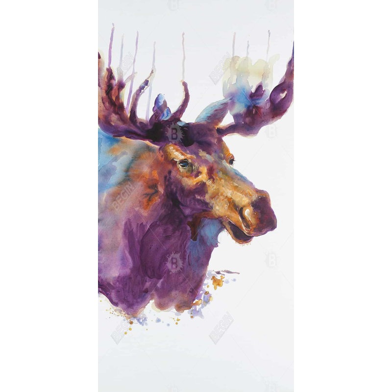 Impression abstraite d'orignal sur toile