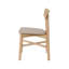 Ensemble de 2 chaises d'appoint rembourrées en tissu, brun clair et blanc délavé