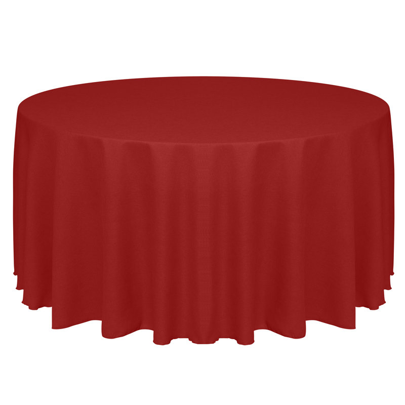 Ultimate Textile Round Tablecloth, 132" Round, Holiday Red, 10