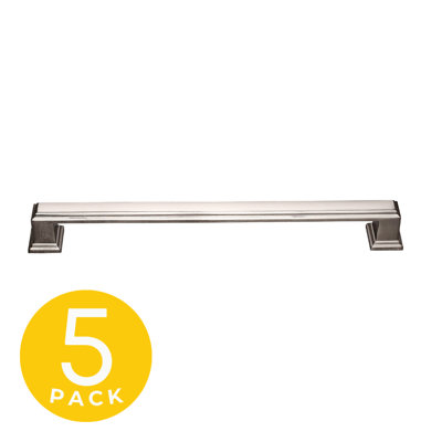 Poignée d'armoire moderne en nickel satiné de 7 1/2 po (192 mm) Octa Series (paquet de 5)