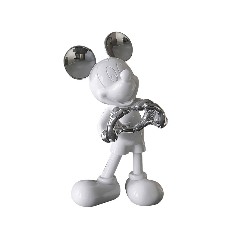 Adorable article de décoration en résine électrolytique Mickey en forme de cœur