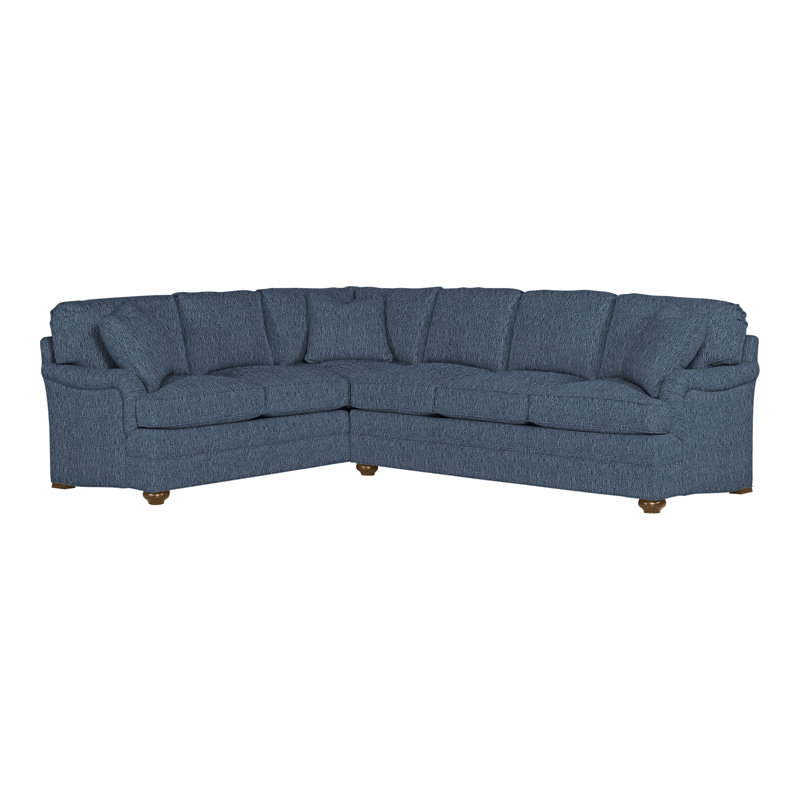 American Bungalow 2-Piece East Lake L- Sectional, Havana, Navada Blue