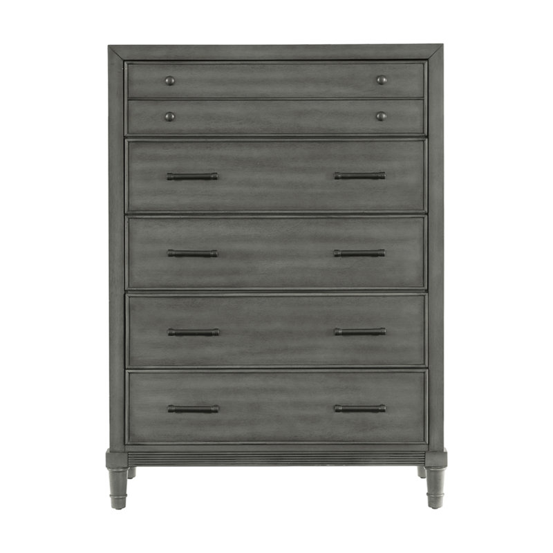 Commode 1 pièce à 5 tiroirs gris