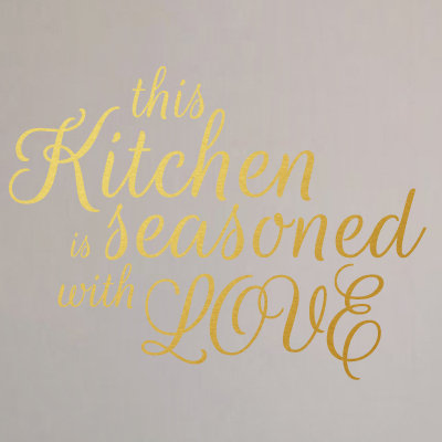 Adhésif décoratif Cette cuisine assaisonnée d'amour, Or