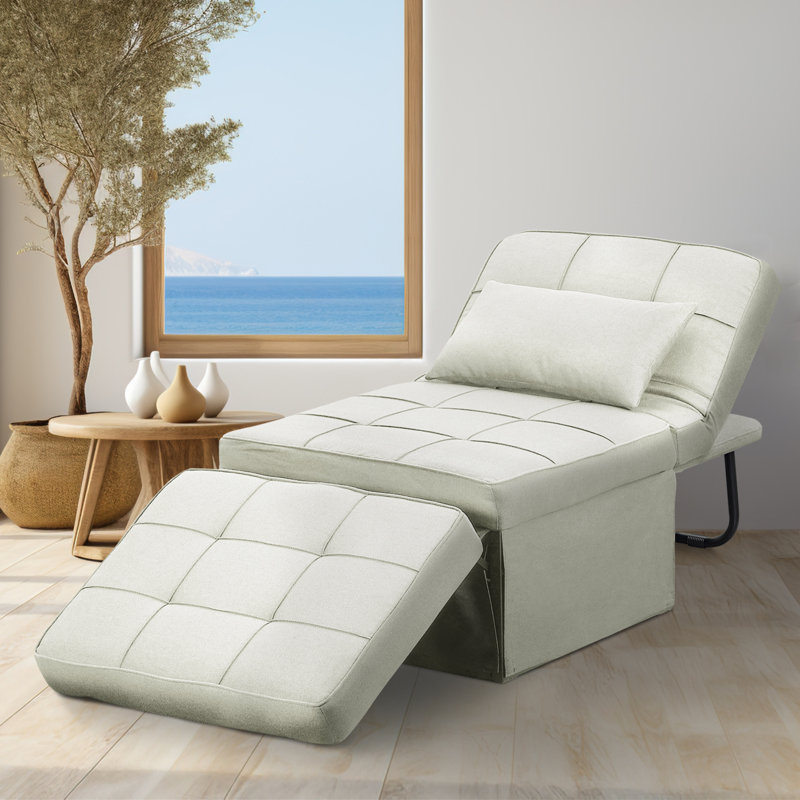 Sans accoudoirs 28,15 po Milmont, Mélange de lin beige