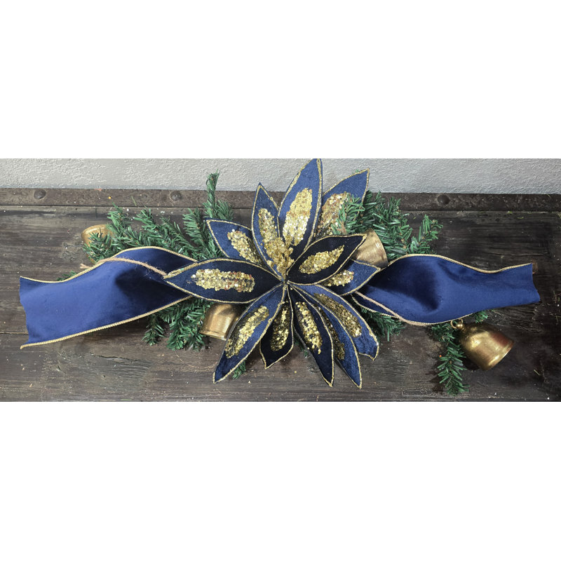 Navy Poinsettia Centepiece