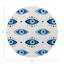 Eyes Blue White Vegan Leather Round Coasters
