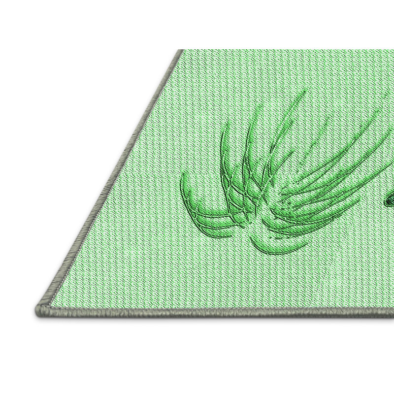 Tapis 100% à motifs lavables à la machine 2989 Pat899-GRN, Rectangle de 2 pi x 3 pi