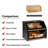 Double Layer Large Bread Box For Kitchen Counter, Wooden Large Capacity Bread Storage Bin