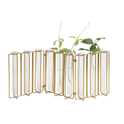 9 vases à tubes en métal