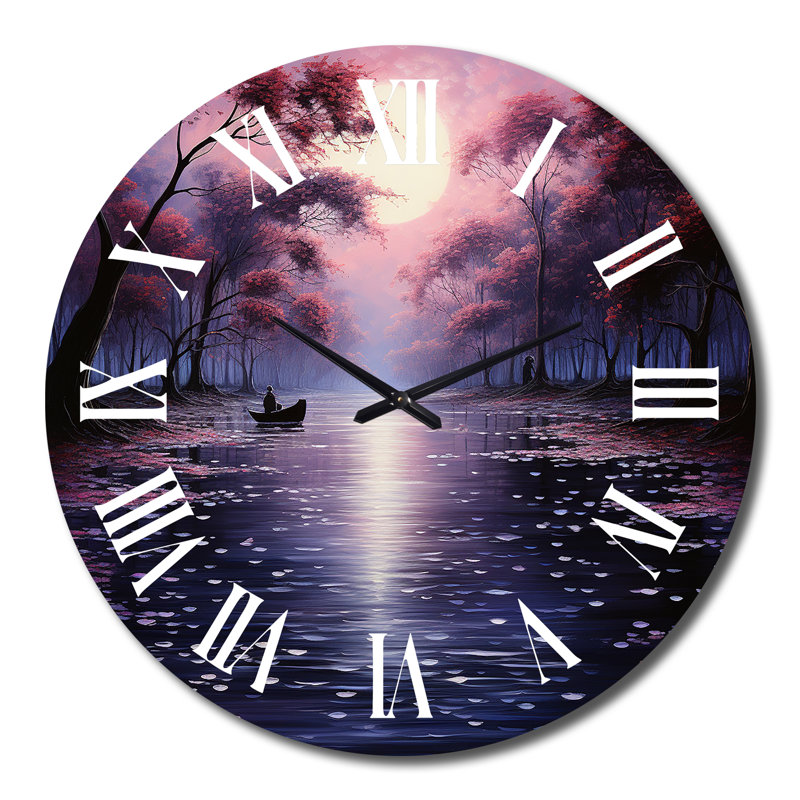 Horloge murale rose en métal Pointillism, Très grand