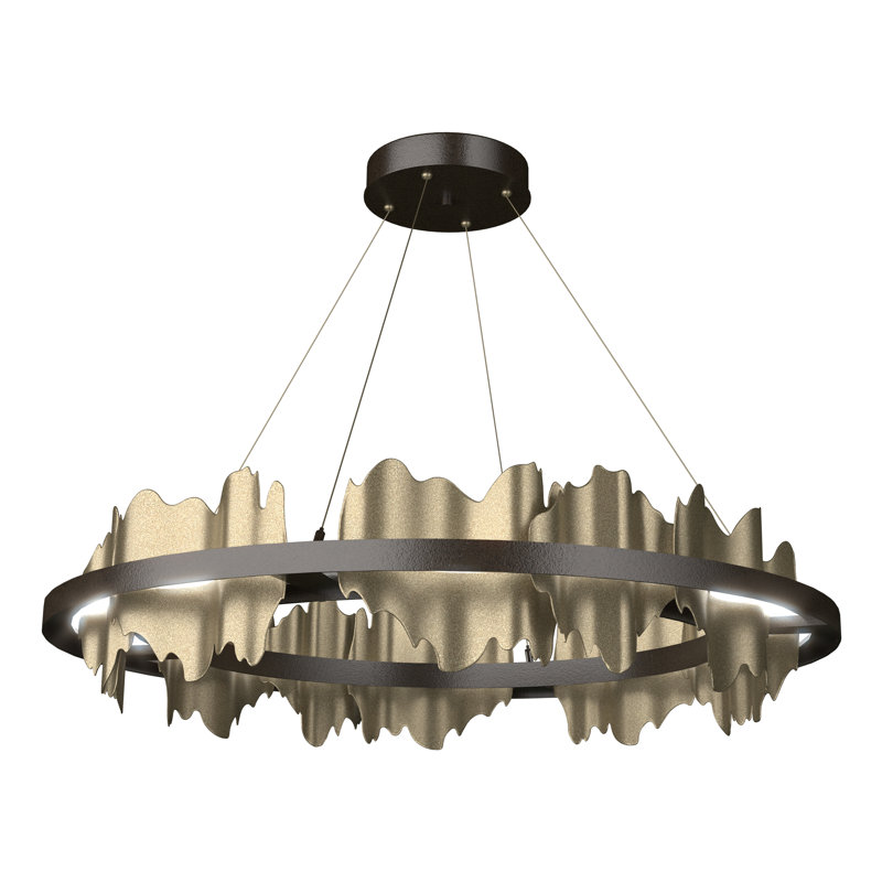 Luminaire suspendu géométrique à 1 lumière Hildene, Or doux, Bronze huilé