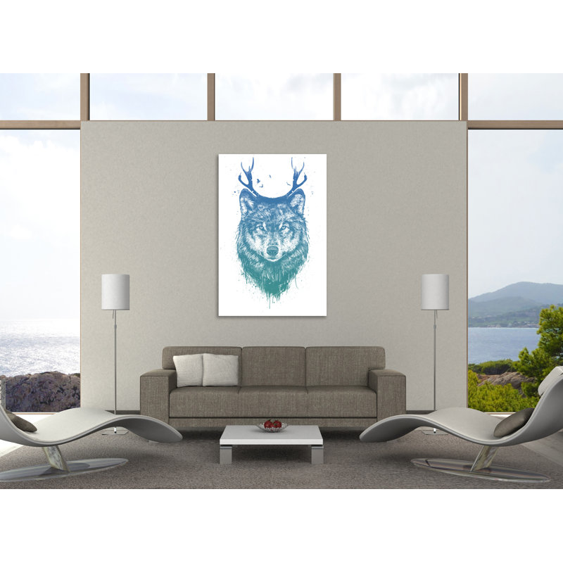 «Deer Wolf», toile tendue par Balazs Solti, H 42 po x l 28 po x P 1,5 po