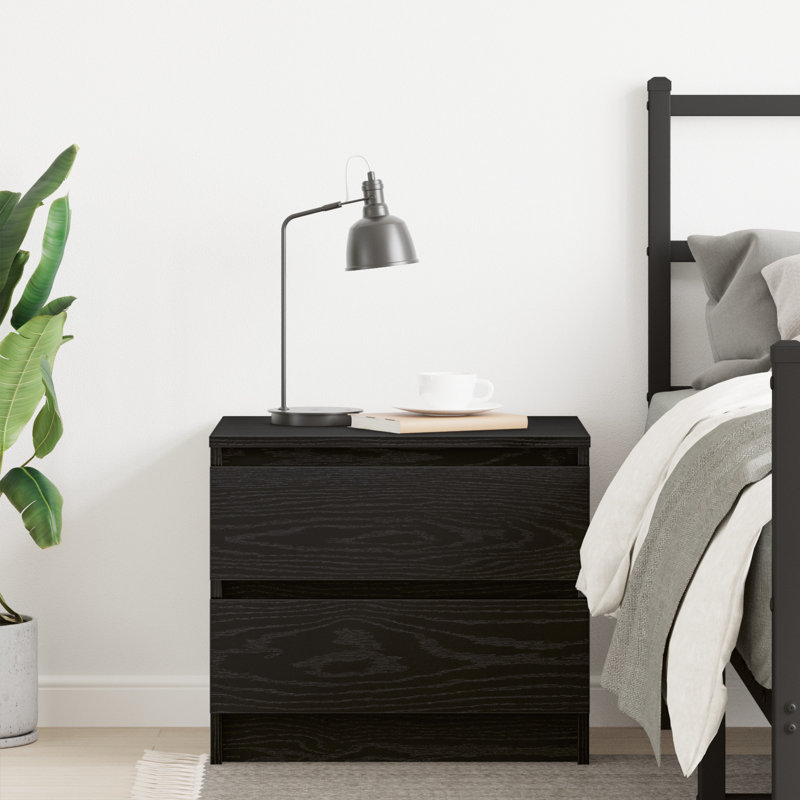 17 Stories Bed Cabinets 50X39x43.5 Cm Engineered Wood, White, 2