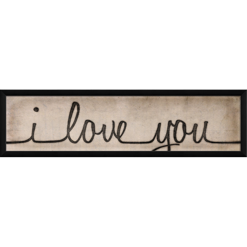 « i love you sign », art textuel encadré