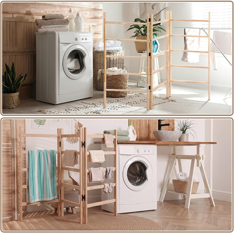 45 " Solid Wood Freestanding Towel Rack
