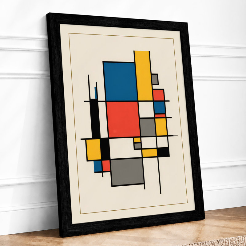 Order Geometric - Framed Print, A2 - 59.4 x 42.0 cm, Black