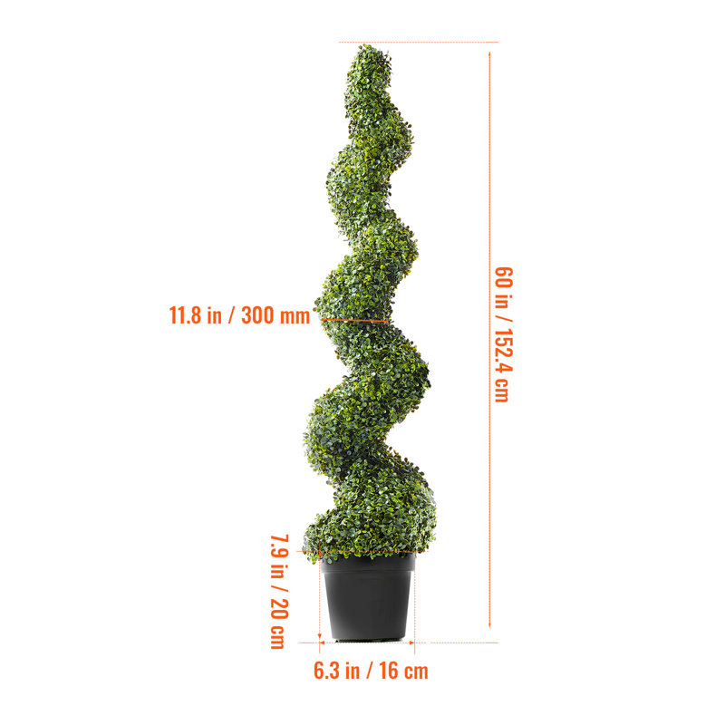 Ensemble de 2 fausses plantes artificielles en forme de topiaire de 5 pi