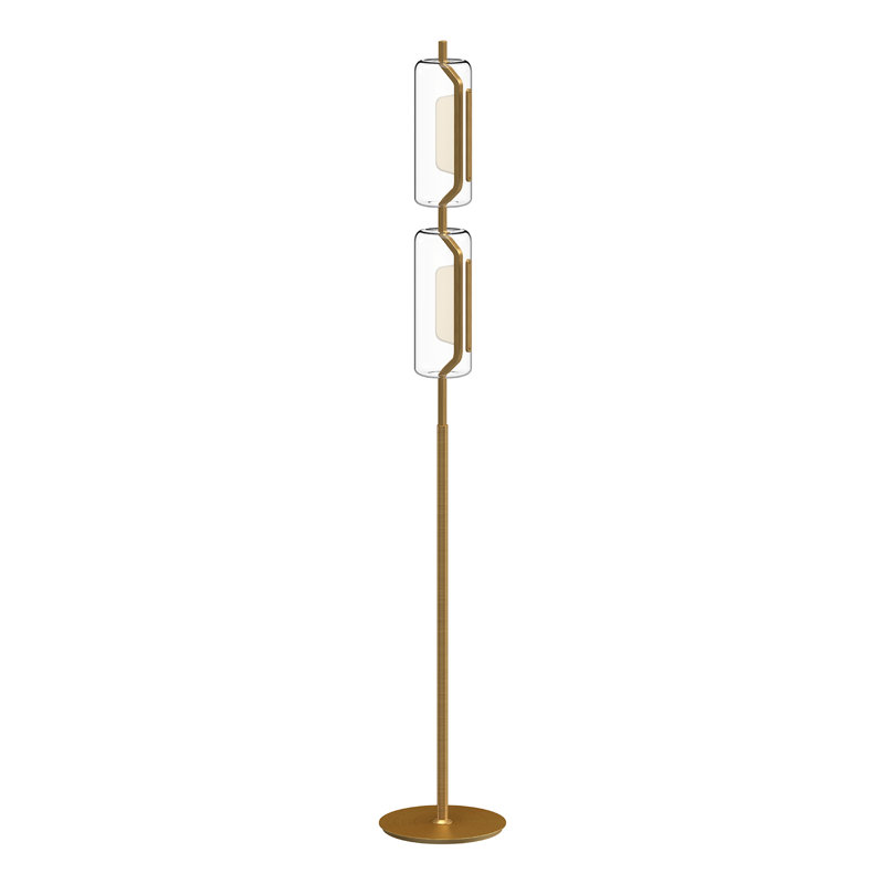 Hilo LED Floor Lamp, Brushed Gold