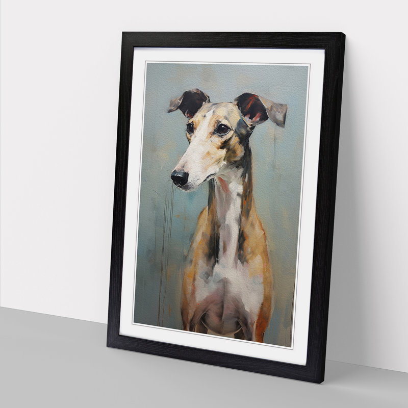 Greyhound Gestural - Framed Print