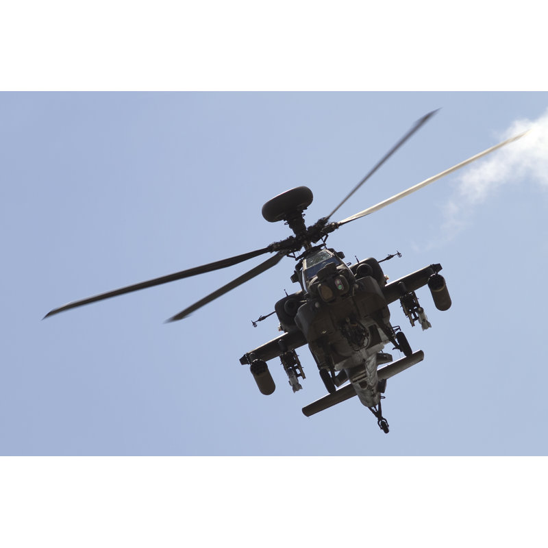 Ah-64 Apache Attack Helicopter by Richardcalver, 12" H x 18" W