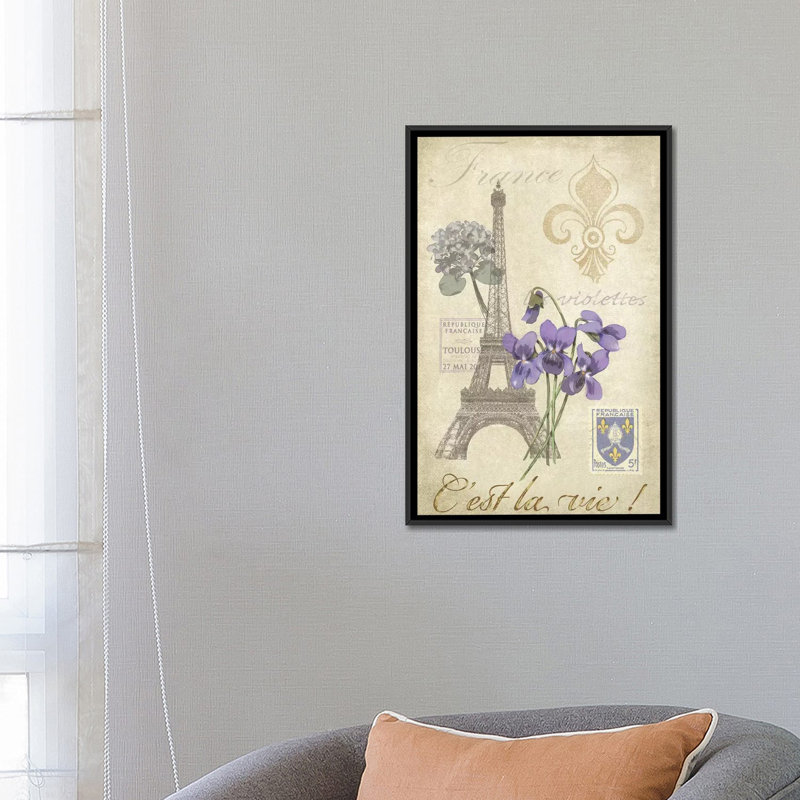 «Paris Tour I», impression sur toile, H 26 po x l 18 po x P 1,5 po, Toile encadrée noire, Pas de tapis