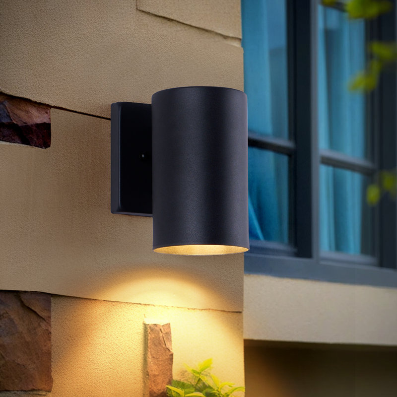 Outdoor Wall Lights Matte Black Up & Down Square Wall Sconces (E26 Base, Bulb Not Included), 2, 7"