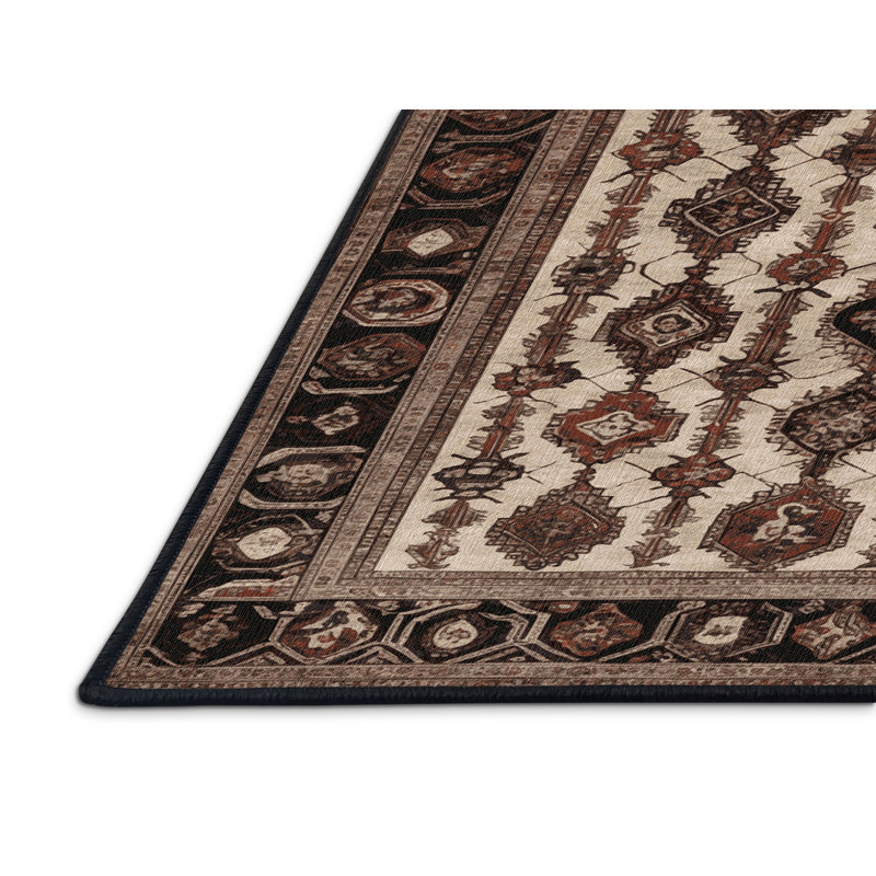 Tapis brun lavable à la machine, Carré 8 pi