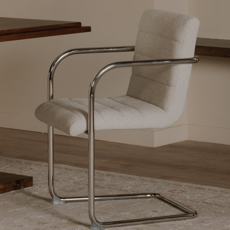 Pedro Dining Chair Mohair Set of Two, Beige