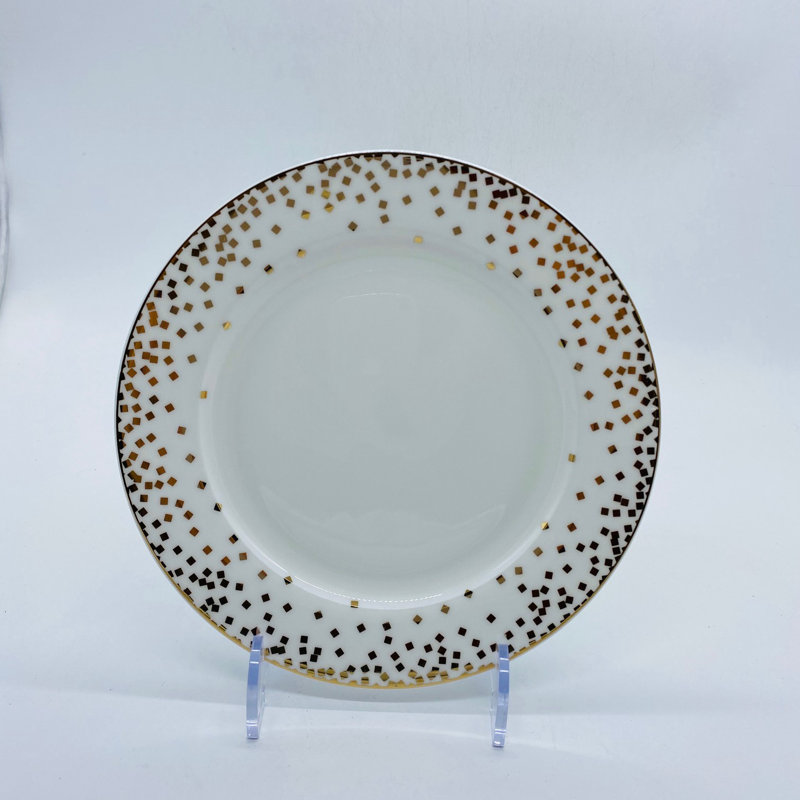 Assiette à dîner confettis en porcelaine tendre 11 pouces, ensemble de 4